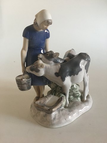 Bing and Grondahl Figurine Girl with Calfs No. 2270