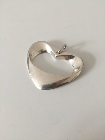 Georg Jensen Sterling Silver Heart Pendant No 152 Large