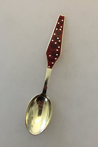 orenco Christmas Spoon 1969 made of gilded sterling silver with enamel. Measures 
16,5 cm (6 ½")
