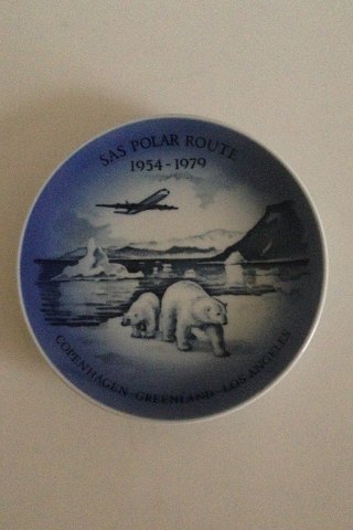 Royal Copenhagen SAS Aviation Plate 25th Jubilee for the first flight over the 
North Pole