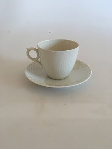 Royal Copenhagen White Half Laced Coffee Cup and Saucer No. 072