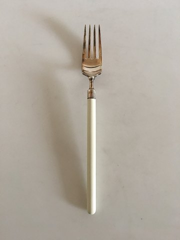 Hans Hansen Amalie Silver Dinner Fork with White Enamel Handle