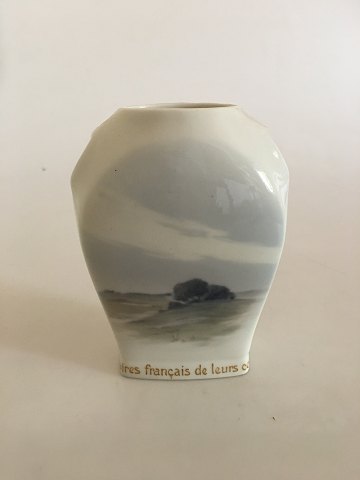 Bing & Grondahl Art Nouveau Commemorative  Vase "Aux Parlementaires francais de 
leurs confrères danois, Juillet 1909".