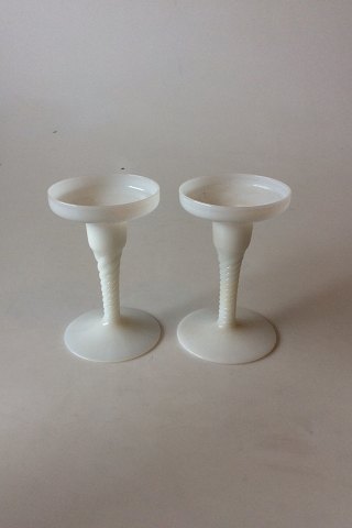 A pair of white "Amager / Twist" Candlesticks from Kastrup Glassworks