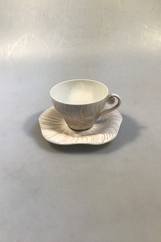 Royal Copenhagen Pink Triton Coffee Cup with Saucer No 14194