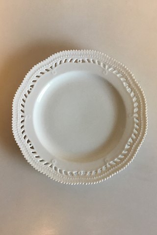 Royal Copenhagen White Flora Danica / Pearl Pattern Plate with pierced border 
No. 3554