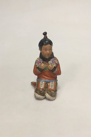 Royal Copenhagen Overglaze Figurine of Greenland Girl No 12415