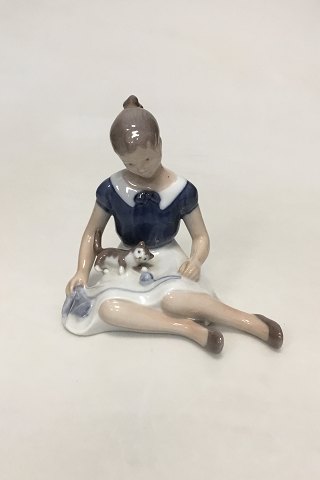Bing and Grondahl Figurine of Birgitte - Girl with Cat No. 2329