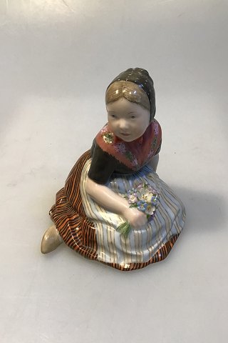Royal Copenhagen Overglaze Figurine of Farø (Faroe Island) Flower Girl No. 12416

