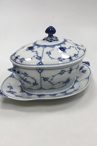 Royal Copenhagen Blue Fluted Sauce Boat with Lid No. 207