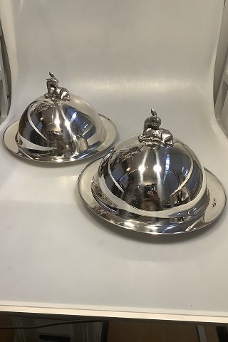 Aage Weimar (Evald Nielsen ) Sterling Silver Game Tureen with cover, bowl, 
underplate and Figurial final