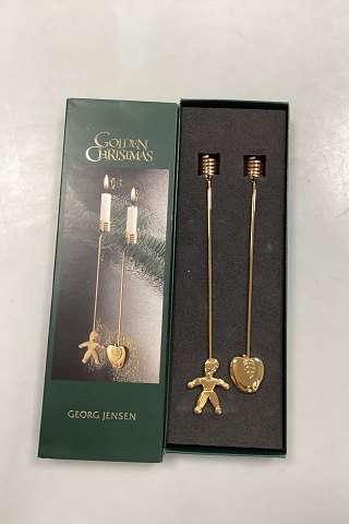 Georg Jensen Golden Christmas Candleholder - Pixie and Apple 2001