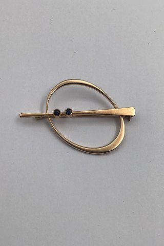Bent Gabrielsen 14 ct Gold Brooch No 788 (Saphire)