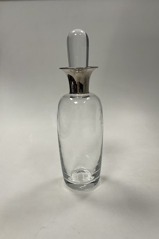 Holmegaard Glass Carafe in clear glass with silver neck