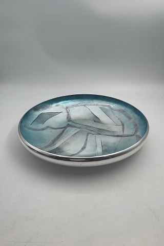 Georg Jensen Sterling Silver Enamel Bowl by Inger Hanmann from 1986