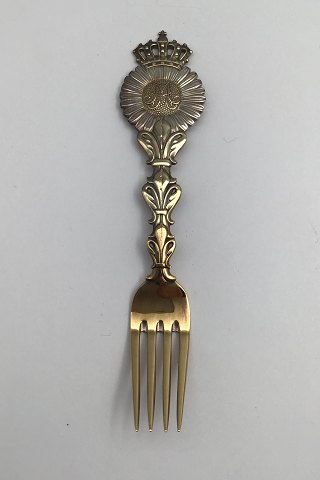 Anton Michelsen Commemorative Fork Gilded Sterling Silver 1921
