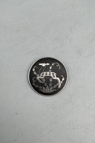 Georg Jensen Iron and Silver Brooch by Arno Malinowski No 5006