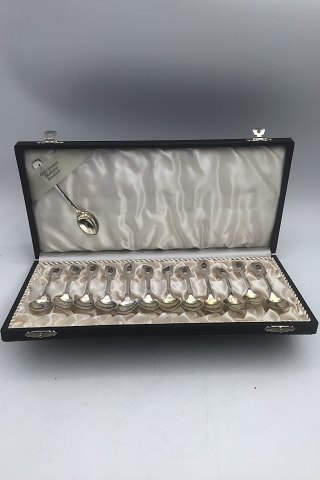 Anton Michelsen Sterling Silver / Enamel Mocca Spoons 6 + 6 (+1)