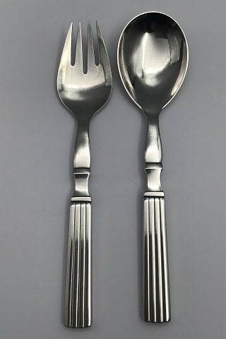 Georg Jensen Sterling Silver Bernadotte Salad Servers No. 131