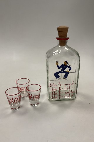 Holmegaard Jacob Bang Kantine Flask with 3 glasses Sailor