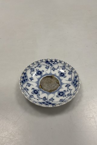 Royal Copenhagen Blue Fluted Full Lace Ashtray / Plate with Silver Coin No 
1/1009