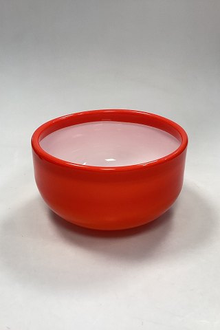 Holmegaard Palet Large orange red Glass Bowl