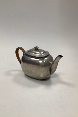 Just Andersen Teapot with wicker, in 93% Cast Pewter, No. 2421