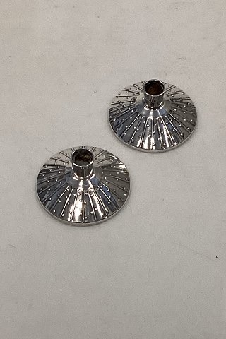 Pair of O.V. Mortensen Prima small Candlesticks in Silver Plated