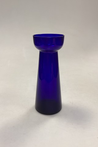 Cobalt Blue Flower Bulb Vase Holmegaard / Kastrup /Fyens Glassworks