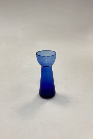 Small Blue Flower Bulb Vase Holmegaard / Kastrup / Fyens Glass Works