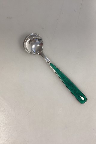 Volmer Bahner Sterling Silver Salt Spoon green enamel