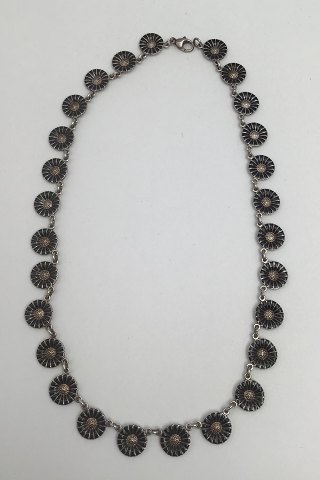 Georg Jensen Sterling Silver Marguerit (Daisy) Necklace, black