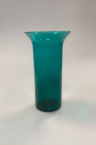 Green cylindrical Glass Vase, large