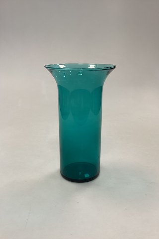 Green cylindrical Glass Vase, large