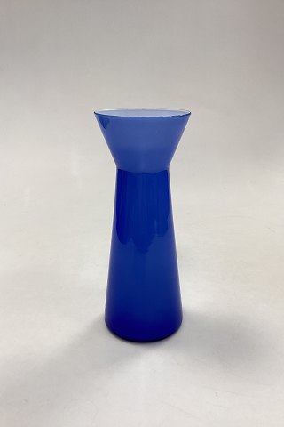 Light Blue Opaque Flower Bulb Vase Holmegaard / Kastrup /Fyens Glassworks