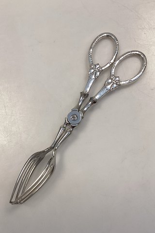 Danish French Lily Silver Cake Tongs
