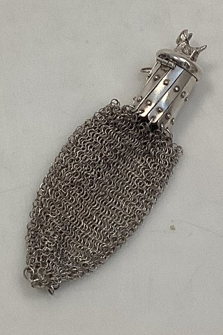 Silver Mesh coin wallet with dog Ornament