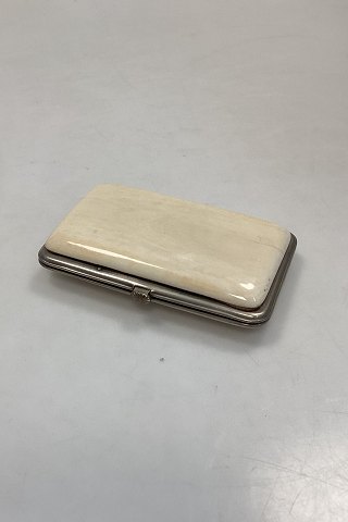 Antique Cigaretcase in silverplate with Ivory cover
