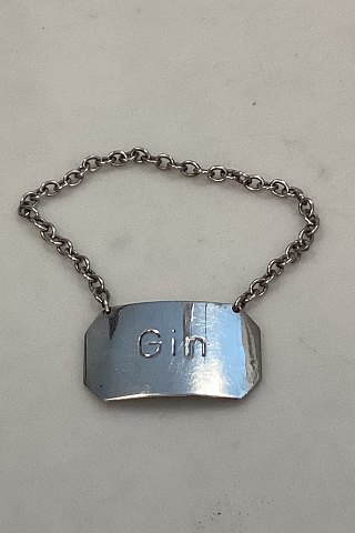 Danish "Gin" Sterling Silver Bottle Label 925S