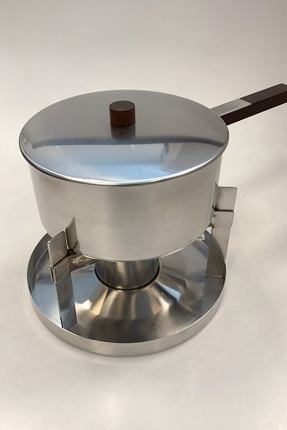 Stelton Peter Holmblad fondue pot set in stainless steel
