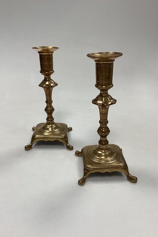 Antique pair of tall Candlesticks in Brass