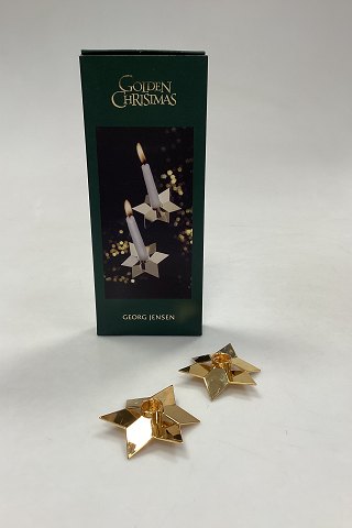 Georg Jensen Golden Christmas Star Candlesticks