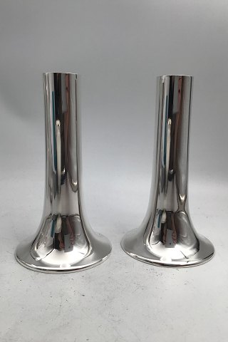 Georg Jensen Sterling Silver Candlesticks (No. 1139) Henning Koppel