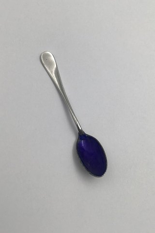 A Michelsen Sterling Silver Ida Salt Spoon (Blue enamel)