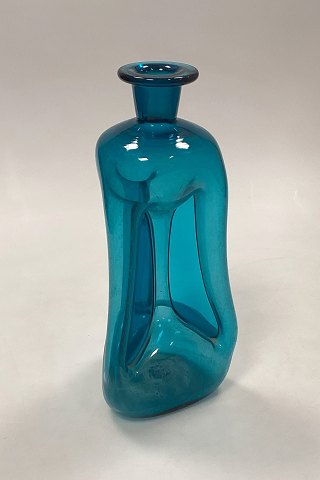 Holmegaard / Kastrup Glassworks triangular Kluk Carafe in Blue Glass without lid