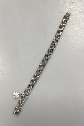 Bismarck bracelet in silver with Four-leaf clover pendant