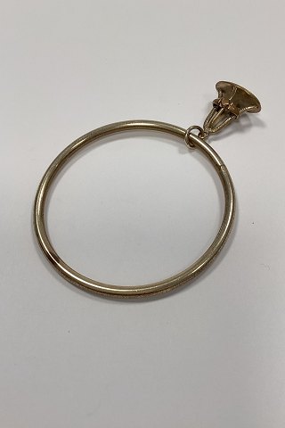 Gold-plated metal Armring bangle with pendant