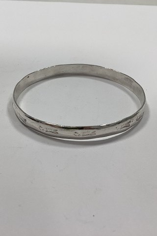 Modern Armring Bangle in Silver with Fish Motifs