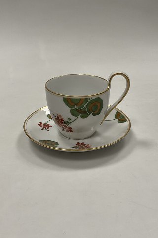 Royal Copenhagen Art Nouveau Pattern No. 225 Geranium Large Coffee Cup with high 
handle No. 9112