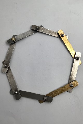 Jan Lohmann Sterling Silver Modern Necklace (Partly Goldplated)